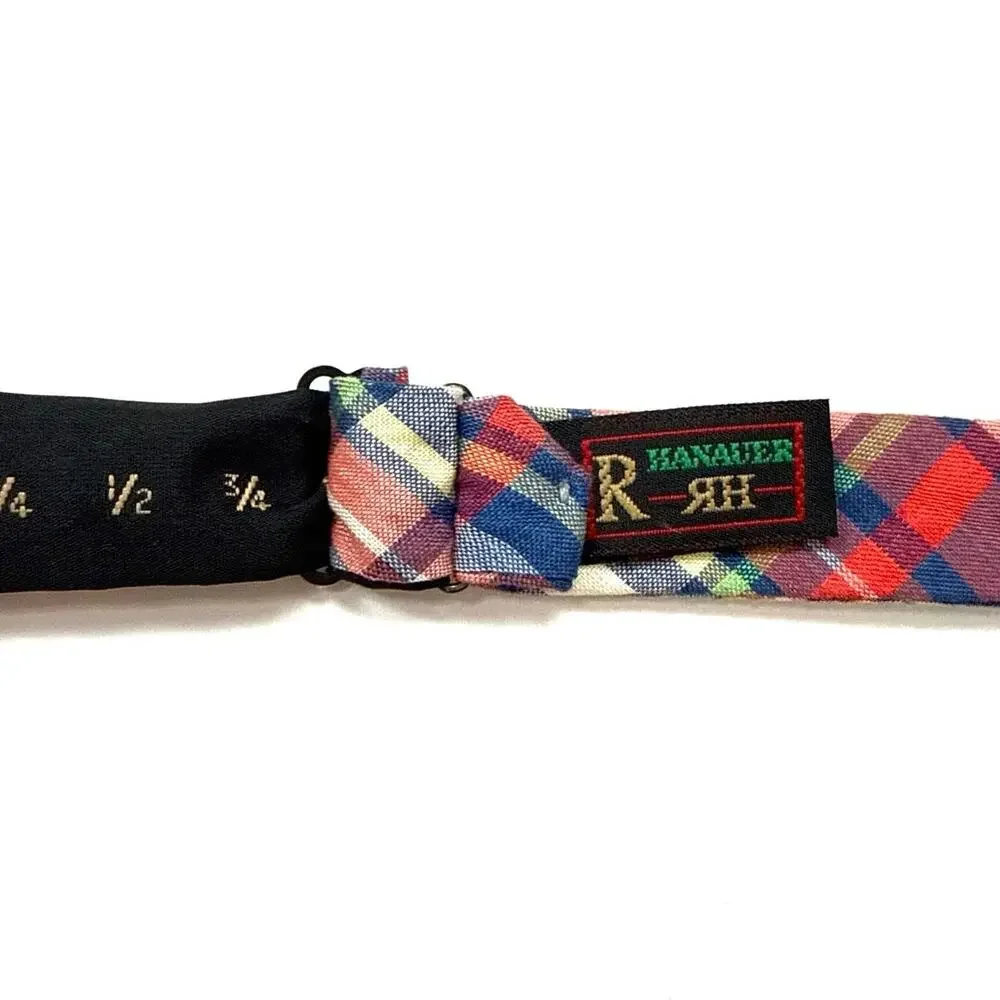 R. Hanauer Plaid Silk Cotton Bow Tie